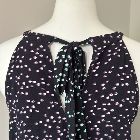 PARKER Vonnie Combo Top Confetti Multi Blouse Black Keyhole Back Sample NEW - Picture 6 of 11